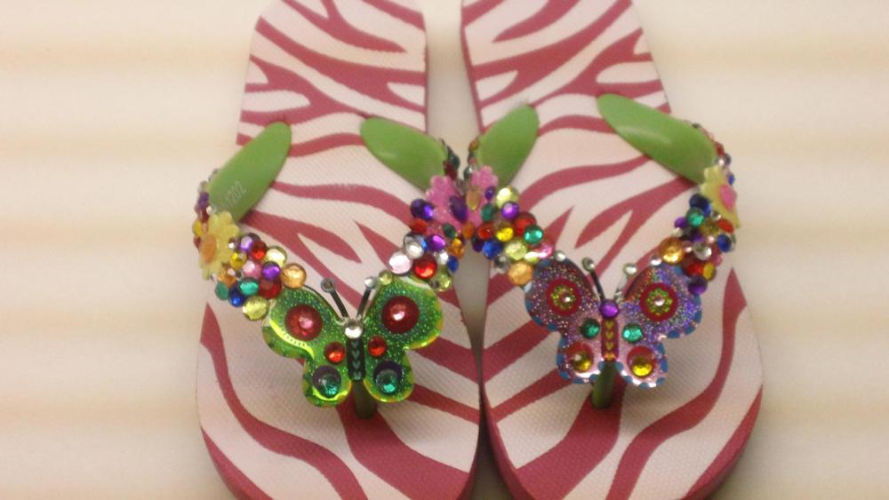 Butterfly Flip Flops on Luulla